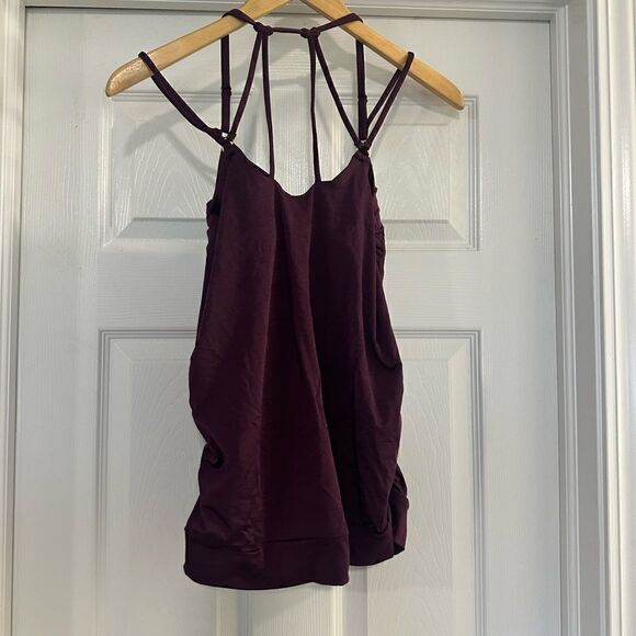 ATHLETA Plum Purple Cross Back Blousy Bra Size Tankini Top size small - Picture 10 of 13